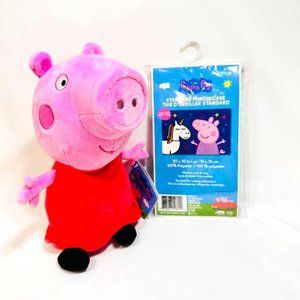 Fun Combo of Peppa Pig Kohl's Cares Plush and a NWT Pillowcase